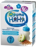 Кашка ФРУТО НЯНЯ молочно-гречневая с яблоками с6мес т/п 0.2л